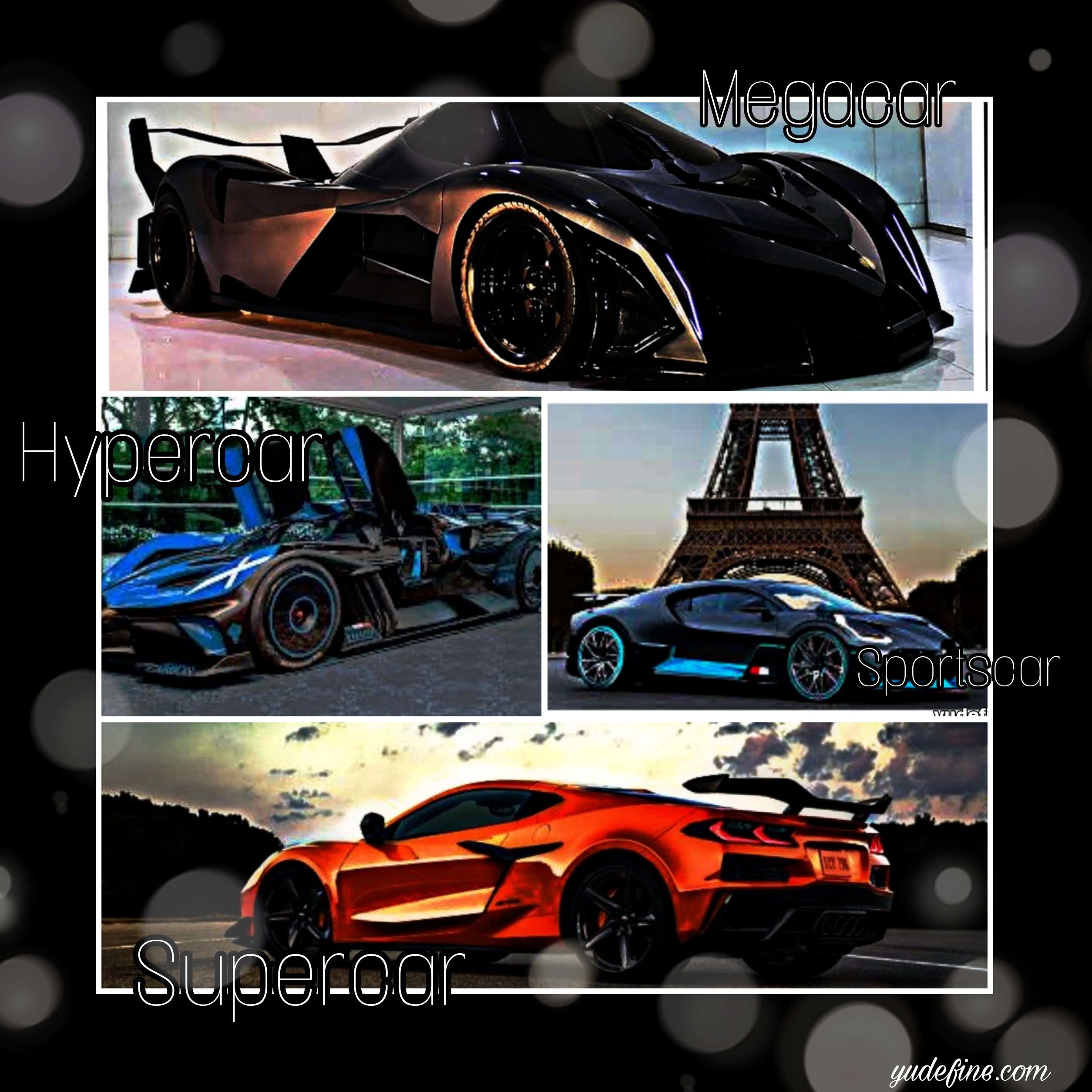 The Different Types Of Cars: hypercars, megacars, supercars